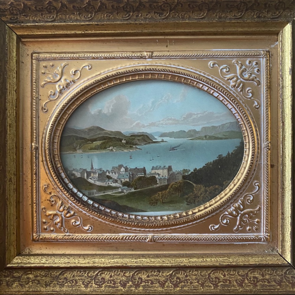SOLD Vintage Landscape Print in Gold Frame - Picture 2 of 8